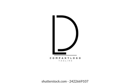 Letras alfabéticas Iniciales Monograma LD, LD INITIAL, letra LD