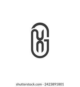 Letras alfabéticas Iniciales Monograma GX XG