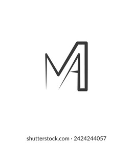 Alphabet letters Initials Monogram logo AM MA