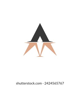 Alphabet letters Initials Monogram logo AM MA