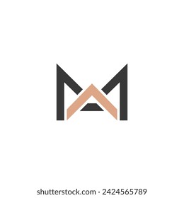 Alphabet letters Initials Monogram logo AM, MA, A and M