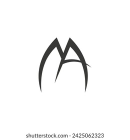Alphabet letters Initials Monogram logo AM, MA, A and M