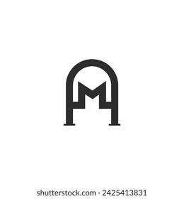 Alphabet letters Initials Monogram logo AM MA