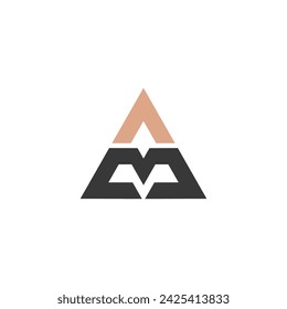 Alphabet letters Initials Monogram logo AM, MA, A and M