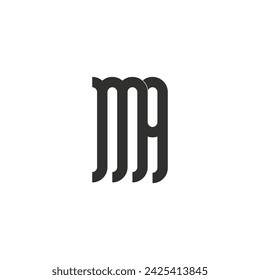 Alphabet letters Initials Monogram logo AM MA