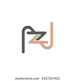Alphabet letters Initials Monogram logo ZN, NZ, Z and N