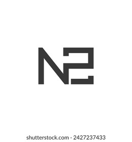 Alphabet letters Initials Monogram logo ZN, NZ, Z and N