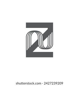 Alphabet letters Initials Monogram logo ZN, NZ, Z and N