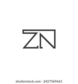 Alphabet letters Initials Monogram logo ZN, NZ, Z and N