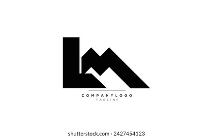 Alphabet letters Initials Monogram logo LM, LM INITIAL, LM letter