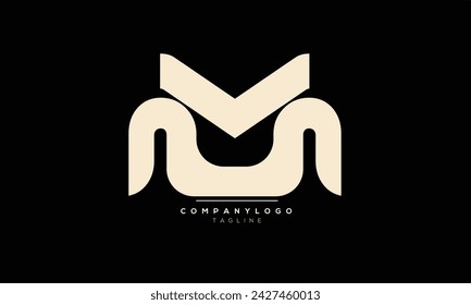 Buchstaben Initialen Monogram Logo VM, VM INITIAL, VM Letter