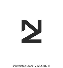 Alphabet letters Initials Monogram logo ZN, NZ, Z and N