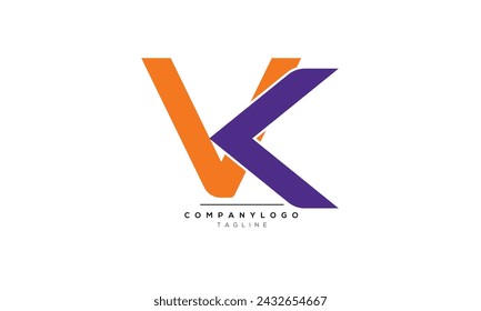 Buchstaben Initialen Monogramm Logo VK, VK INITIAL, VK Buchstabe