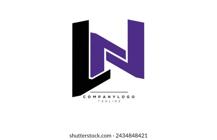 Letras del alfabeto Iniciales Monograma logo LN, LN INITIAL, LN letra