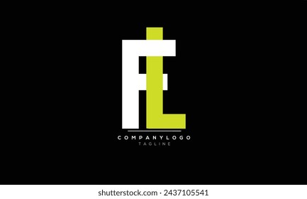 Letras del alfabeto Iniciales Monograma logo FL, FL INITIAL, FL letra
