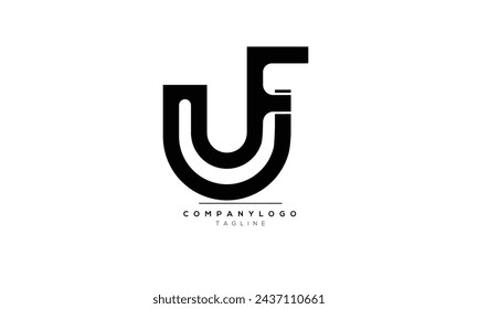 Buchstaben Initialen Monogramm Logo UF, UF INITIAL, UF Buchstabe