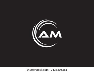 Letras del alfabeto Iniciales Monograma logo AM,