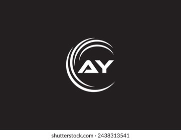 Letras del alfabeto Iniciales Monograma logo AY.