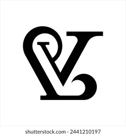 Alphabet letters Initials Monogram logo LV, L, and V