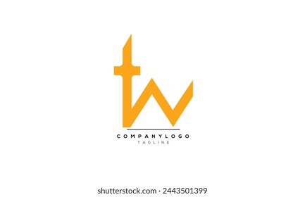 Buchstaben Initialen Monogramm Logo TW, TW INITIAL, TW Buchstabe