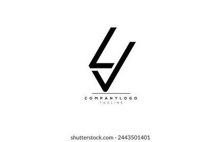 Alphabet letters Initials Monogram logo LV, LV INITIAL, LV letter