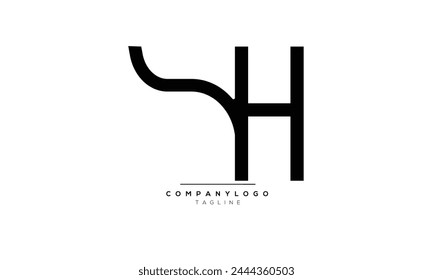 Alphabet letters Initials Monogram logo YH,YH  INITIAL,YH  letter