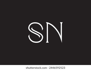 Letras del alfabeto Iniciales Monograma logo SN,