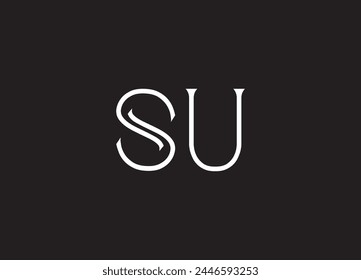 Alphabet letters Initials Monogram logo SU,