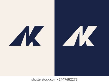 Alphabet letters Initials Monogram logo NK, KN, N and K.Letter NK logo design. NK logo monogram design vector