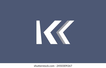 Letras del alfabeto Iniciales Monograma logo KK, K y K