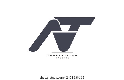 Letras del alfabeto Iniciales Monograma logo AT, AT INITIAL, AT letra