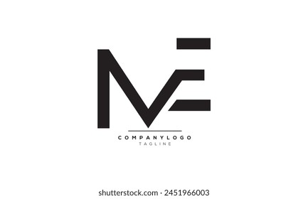 Alphabet letters Initials Monogram logo ME, ME INITIAL, ME letter