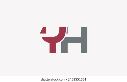 Alphabet letters Initials Monogram logo YH, HY, Y and H