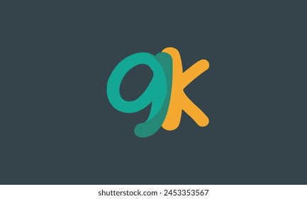 Alphabet letters Initials Monogram logo KG, GK, K and G