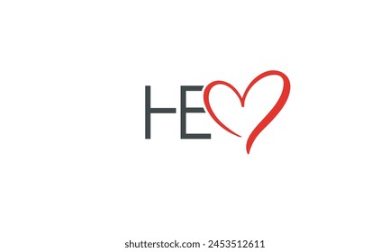 Alphabet letters Initials Monogram logo HE, EH, H and E