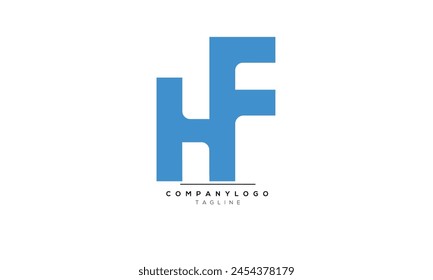 Letras del alfabeto Iniciales Monograma logo HF, HF INITIAL, HF letra
