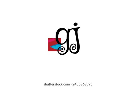Buchstaben Initialen Monogramm Logo GJ, JG, G und J