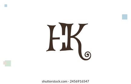 Alphabet letters Initials Monogram logo HK, KH, H and K