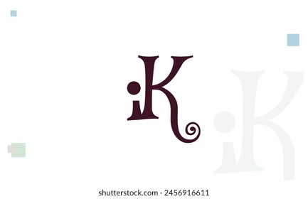 Buchstaben Initialen Monogramm Logo IK, KI, I und K