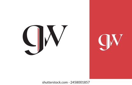 Buchstaben Initialen Monogramm Logo GW, WG, G und W