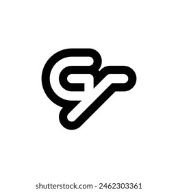 Alphabet letters Initials Monogram logo GY YG