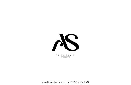 Letras del alfabeto Iniciales Monograma logo AS SA A S