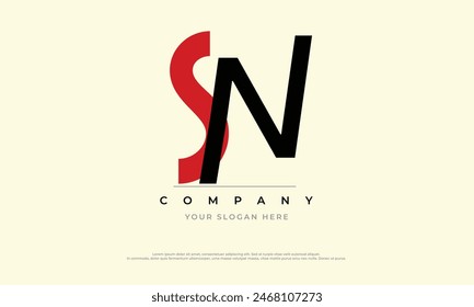 Buchstaben Initialen Monogramm Logo SN, SN INITIAL, SN Buchstabe