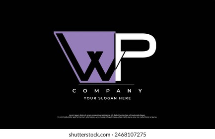 Alphabet letters Initials Monogram logo WP, WP INITIAL, WP letter