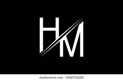 Letras del alfabeto Iniciales Monograma logo HM, H y M