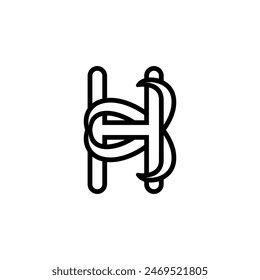 Alphabet letters Initials Monogram logo HX, XH, X and H