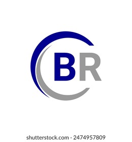 Buchstaben Initialen Monogramm Logo BR oder RB mit Visitenkartendesign