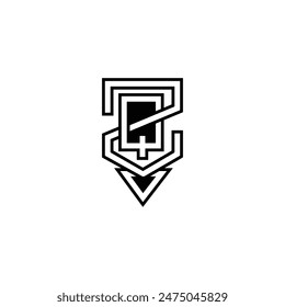 Buchstaben Initialen Monogramm Logo QZ, ZQ, Z und Q