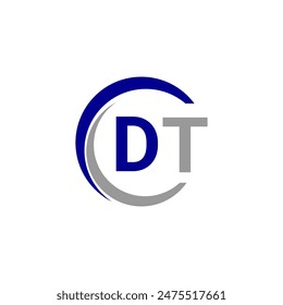 Buchstaben Initialen Monogramm Logo DT, DT INITIAL, DT Letter