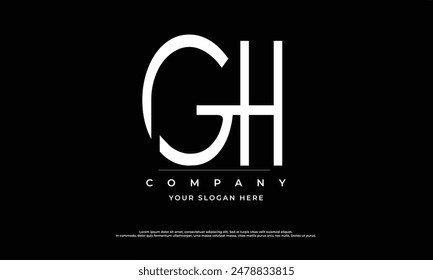 Letras del alfabeto Iniciales Monograma logo GH, GH INITIAL, GH letra
